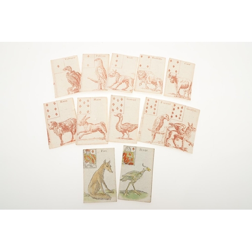 76 - ANON. Games, c. 1800-1840. Anon. Games. A group of 31 captioned cards, divided into two suites, 16 p... 