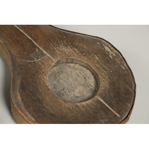 452 - A PAIR OF EARLY 19TH CENTURY BRASS BOUND OAK TAVERN COASTERS. of double gourd shape, on brass caster... 