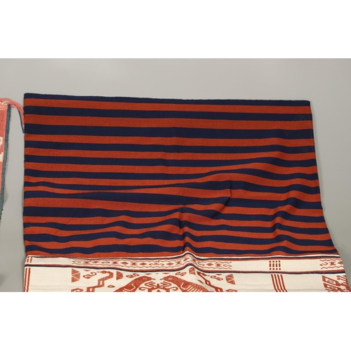 457 - FIVE INDONESIAN SUMBA IKAT COTTON TEXTILE PANELS. of varying size and design, the longest 52cm x 60c... 