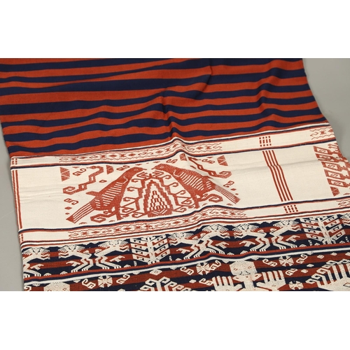 457 - FIVE INDONESIAN SUMBA IKAT COTTON TEXTILE PANELS. of varying size and design, the longest 52cm x 60c... 