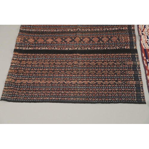 459 - FIVE INDONESIAN SUMBA IKAT COTTON TEXTILE PANELS. of varying sizes and designs, the longest 225cm x ... 