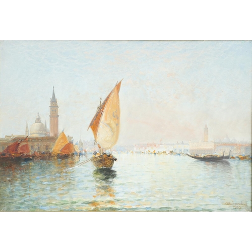 304 - ARTHUR JOSEPH MEADOWS (1843-1907). VENICE FROM S. GIORGIO. Signed and dated 1902, also signed and in... 