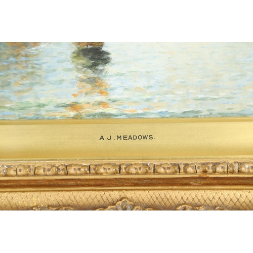 304 - ARTHUR JOSEPH MEADOWS (1843-1907). VENICE FROM S. GIORGIO. Signed and dated 1902, also signed and in... 