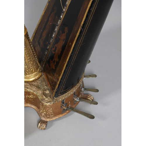 467 - AN EBONISED AND GILTWOOD 'GRECIAN' HARP BY SEBASTIAN ERARDS. 19th century, the gilded Corinthian col... 