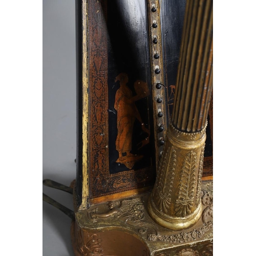 467 - AN EBONISED AND GILTWOOD 'GRECIAN' HARP BY SEBASTIAN ERARDS. 19th century, the gilded Corinthian col... 