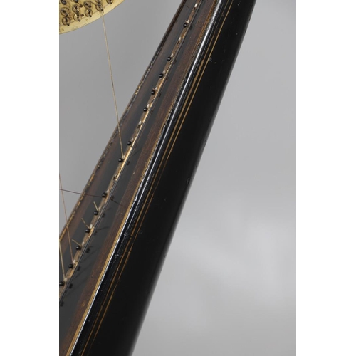 467 - AN EBONISED AND GILTWOOD 'GRECIAN' HARP BY SEBASTIAN ERARDS. 19th century, the gilded Corinthian col... 