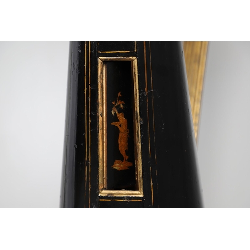 467 - AN EBONISED AND GILTWOOD 'GRECIAN' HARP BY SEBASTIAN ERARDS. 19th century, the gilded Corinthian col... 