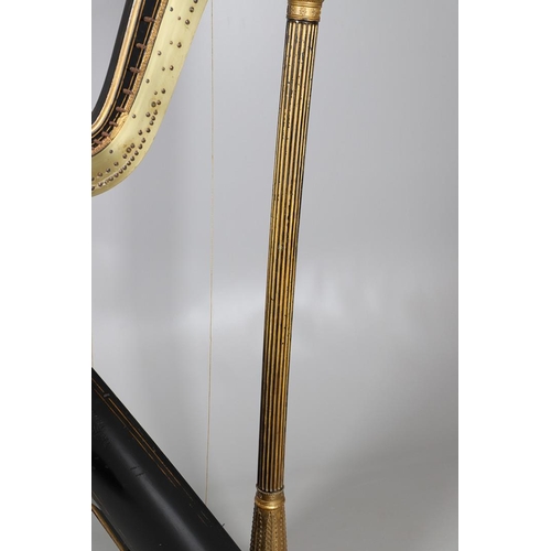 467 - AN EBONISED AND GILTWOOD 'GRECIAN' HARP BY SEBASTIAN ERARDS. 19th century, the gilded Corinthian col... 