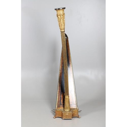 467 - AN EBONISED AND GILTWOOD 'GRECIAN' HARP BY SEBASTIAN ERARDS. 19th century, the gilded Corinthian col... 