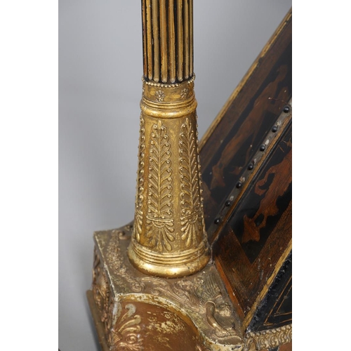 467 - AN EBONISED AND GILTWOOD 'GRECIAN' HARP BY SEBASTIAN ERARDS. 19th century, the gilded Corinthian col... 