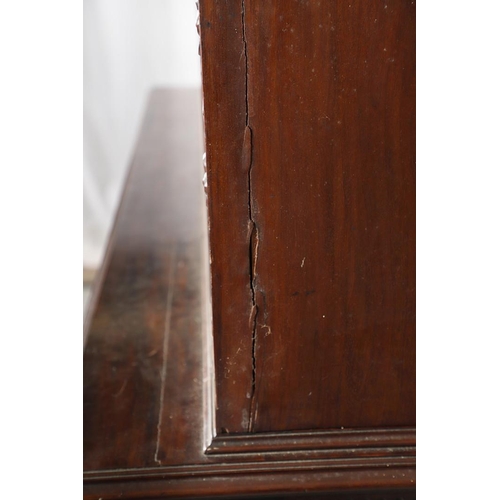 487 - A REGENCY MAHOGANY LIBRARY BOOKCASE, POSSIBLY IRISH. with later carved Gothic style decoration, incl... 