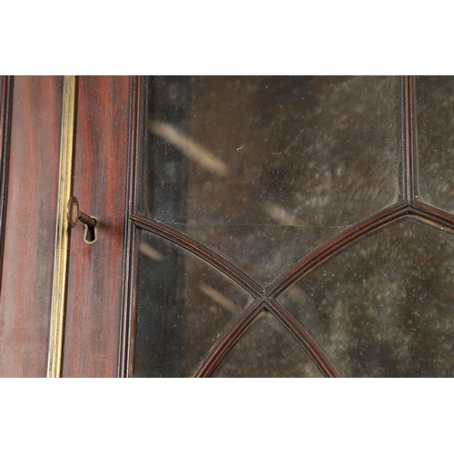 487 - A REGENCY MAHOGANY LIBRARY BOOKCASE, POSSIBLY IRISH. with later carved Gothic style decoration, incl... 