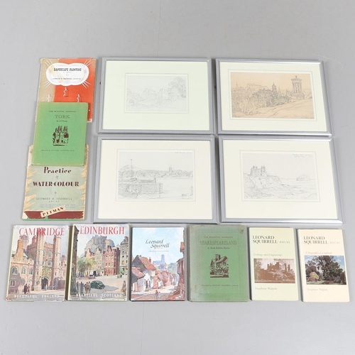 355 - LEONARD RUSSELL SQUIRRELL, RWS (1893-1979). NORTH BERWICK;EDINBURGH FROM CALTON HILL; DIRLETON CASTL... 