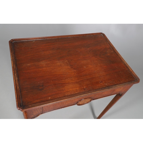 499 - A WILLIAM AND MARY STYLE WALNUT SIDE TABLE. with foliate penwork panels panels set to the single dra... 