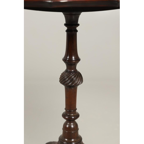 501 - A GEORGE III STYLE MAHOGANY TRAY TOP TRIPOD TABLE. the rectangular galleried tilt top upon a slender... 