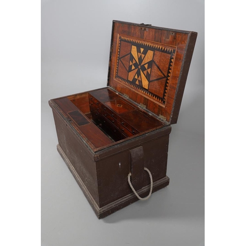 505 - A 19TH CENTURY CABINET MAKER'S TOOL CHEST. possibly a master shipwright’s chest, the hinged lid reve... 