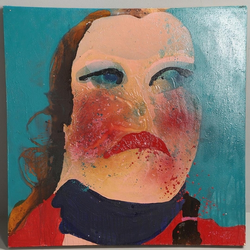 402 - BOO SAVILLE (B.1980). FACE. (d) Oil on canvas, unframed
94 x 94cm.

Provenance: Purchased by the own... 