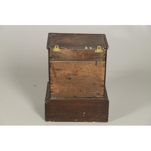 532 - A 17TH CENTURY OAK SPICE CUPBOARD. the panelled door revealing a pigeon hole interior and seven smal... 