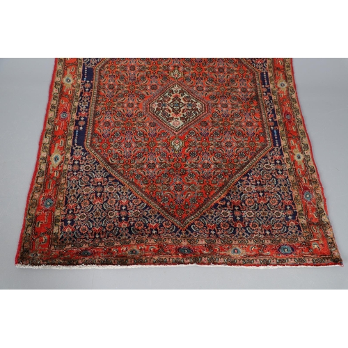 539 - BIDJAR RUG, 2ND HALF 20TH CENTURY. the Herati lozenge field with mint green medallion framed by span... 