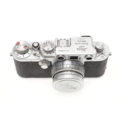 550 - LEICA IIIF RANGEFINDER CAMERA - RED DIAL. A Leica 'red dial' rangefinder camera, Serial Number 63058... 