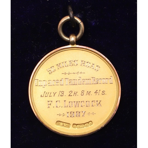 552 - LARGE COLLECTION OF EARLY CYCLING GOLD & SILVER MEDALS, & EPHEMERA - FREDERICK LOWCOCK. A large and ... 