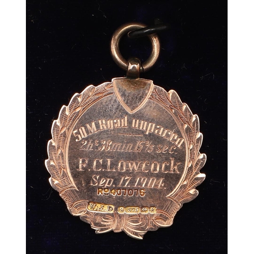 552 - LARGE COLLECTION OF EARLY CYCLING GOLD & SILVER MEDALS, & EPHEMERA - FREDERICK LOWCOCK. A large and ... 