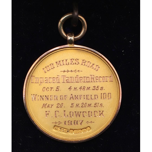 552 - LARGE COLLECTION OF EARLY CYCLING GOLD & SILVER MEDALS, & EPHEMERA - FREDERICK LOWCOCK. A large and ... 