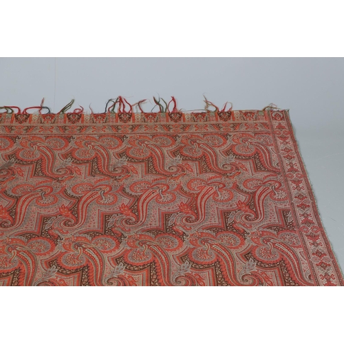 577 - LATE 19THC PAISLEY SHAWL & VARIOUS TEXTILES. A late 19thc Paisley wool shawl, some damages to the ed... 