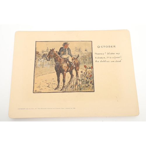 578 - SNAFFLES - SET OF SPORTING ANECDOTES OF THE YEAR. An unsual set of calendar prints, with one for eac... 