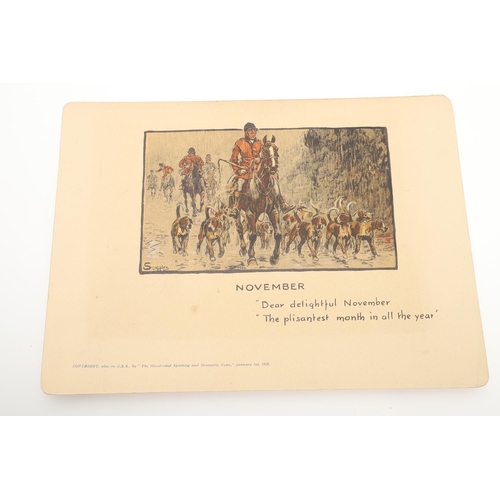 578 - SNAFFLES - SET OF SPORTING ANECDOTES OF THE YEAR. An unsual set of calendar prints, with one for eac... 