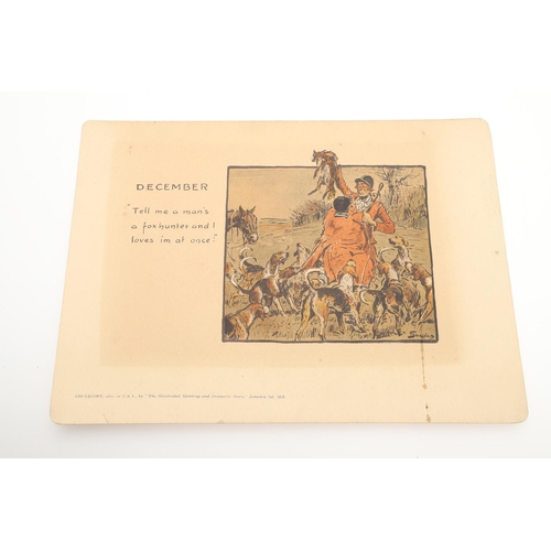 578 - SNAFFLES - SET OF SPORTING ANECDOTES OF THE YEAR. An unsual set of calendar prints, with one for eac... 