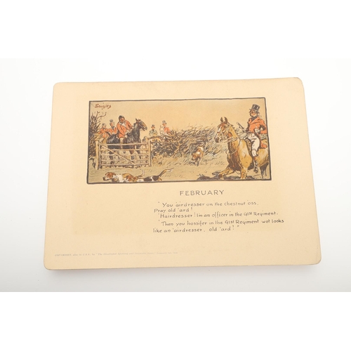578 - SNAFFLES - SET OF SPORTING ANECDOTES OF THE YEAR. An unsual set of calendar prints, with one for eac... 