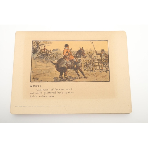 578 - SNAFFLES - SET OF SPORTING ANECDOTES OF THE YEAR. An unsual set of calendar prints, with one for eac... 