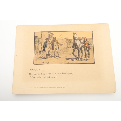 578 - SNAFFLES - SET OF SPORTING ANECDOTES OF THE YEAR. An unsual set of calendar prints, with one for eac... 
