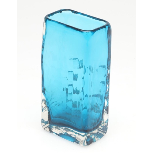 654 - WHITEFRIARS GLASS 'MOBILE PHONE' VASE. Designed by Geoffrey Baxter for Whitefriars, in the Kingfishe... 