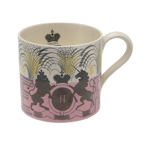 656 - WEDGWOOD ERIC RAVILIOUS TANKARD - 1953 CORONATION. A Cornation tankard for Queen Eizabeth II, design... 