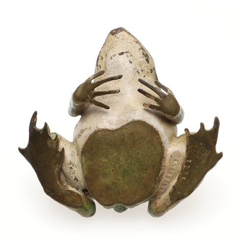 659 - FRANZ BERGMANN - COLD PAINTED BRONZE FROG. A small cold painted bronze model of a Frog, with impress... 