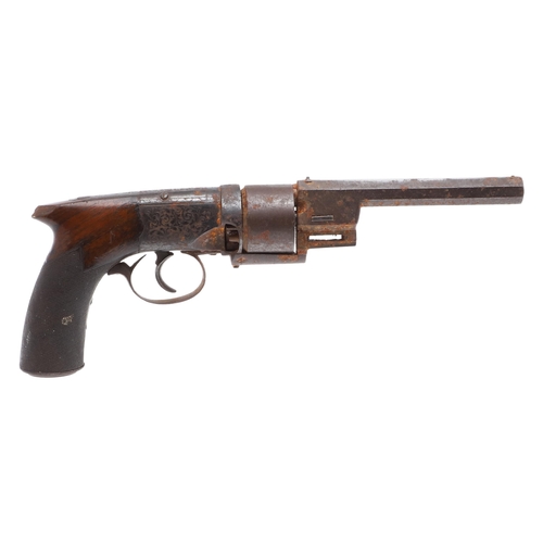 1 - A HARVEY'S PATENT PERCUSSION REVOLVER, FIRST MODEL, NUMBER 3675. With a 13.5 cm octagonal barrel eng... 