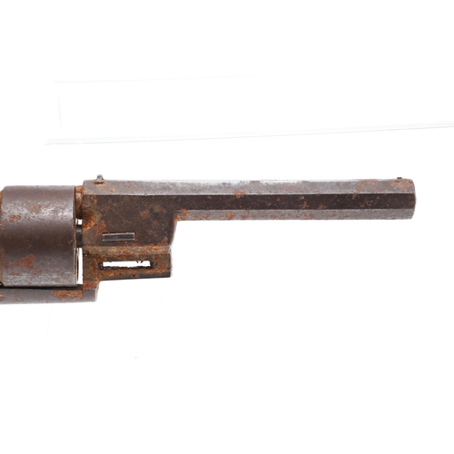 1 - A HARVEY'S PATENT PERCUSSION REVOLVER, FIRST MODEL, NUMBER 3675. With a 13.5 cm octagonal barrel eng... 