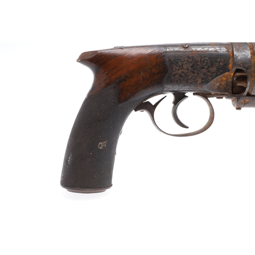 1 - A HARVEY'S PATENT PERCUSSION REVOLVER, FIRST MODEL, NUMBER 3675. With a 13.5 cm octagonal barrel eng... 