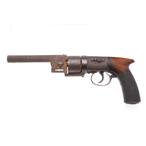 1 - A HARVEY'S PATENT PERCUSSION REVOLVER, FIRST MODEL, NUMBER 3675. With a 13.5 cm octagonal barrel eng... 