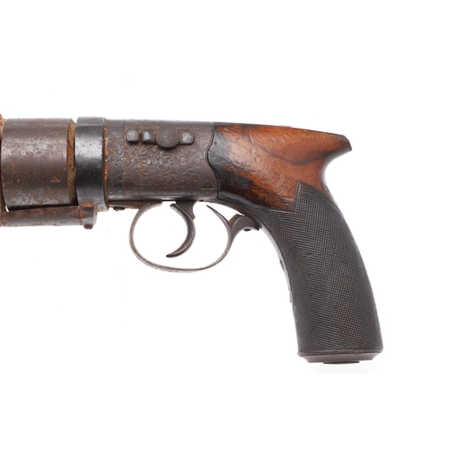 1 - A HARVEY'S PATENT PERCUSSION REVOLVER, FIRST MODEL, NUMBER 3675. With a 13.5 cm octagonal barrel eng... 