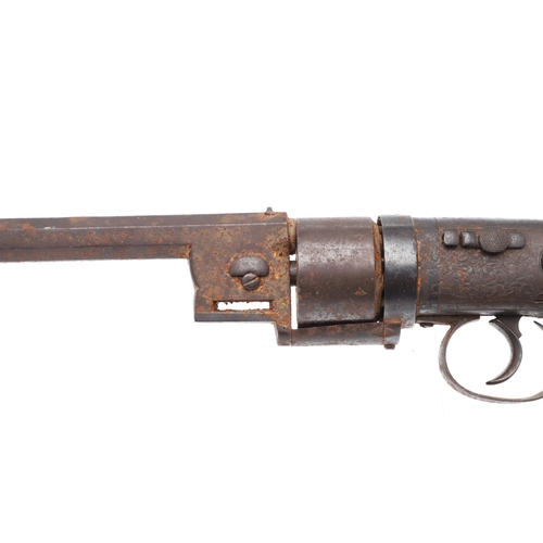 1 - A HARVEY'S PATENT PERCUSSION REVOLVER, FIRST MODEL, NUMBER 3675. With a 13.5 cm octagonal barrel eng... 