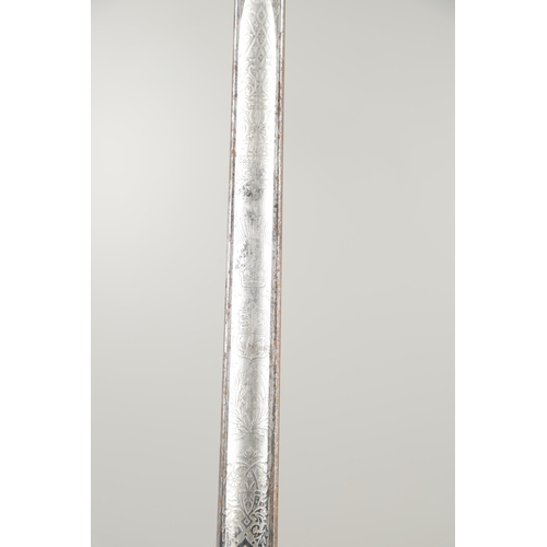 101 - A ROYAL FUSILIERS 1897 PATTERN SWORD AND SCABBARD. An 1897 Pattern Officers sword with an 82cm point... 