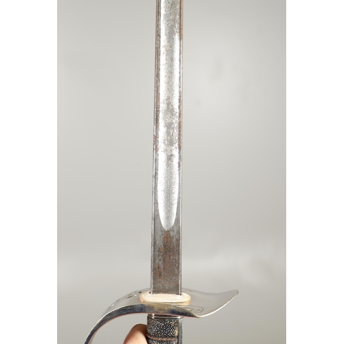 101 - A ROYAL FUSILIERS 1897 PATTERN SWORD AND SCABBARD. An 1897 Pattern Officers sword with an 82cm point... 