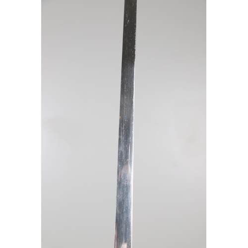 103 - A GEORGE V 1897 PATTERN SERGEANTS SWORD AND SCABBARD. With an 82 cm tapering, pointed blade with etc... 