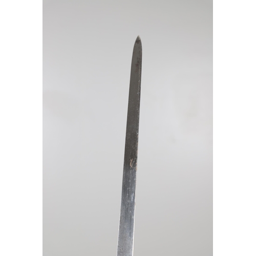 103 - A GEORGE V 1897 PATTERN SERGEANTS SWORD AND SCABBARD. With an 82 cm tapering, pointed blade with etc... 