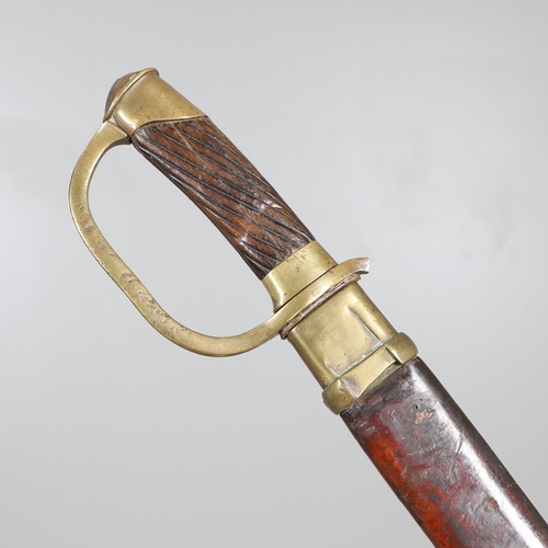 105 - A FIRST WORLD WAR RUSSIAN 1881 PATTERN CAVALRY TROOPER'S SWORD AND SCABBARD. With an unusually long ... 