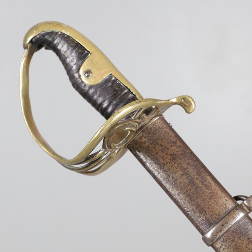 106 - A FIRST WORLD WAR TURKISH CAVALRY OFFICER'S SABRE AND SCABBARD. With an 86 cm curved, pointed, singl... 