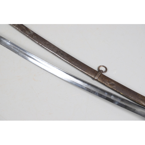 106 - A FIRST WORLD WAR TURKISH CAVALRY OFFICER'S SABRE AND SCABBARD. With an 86 cm curved, pointed, singl... 